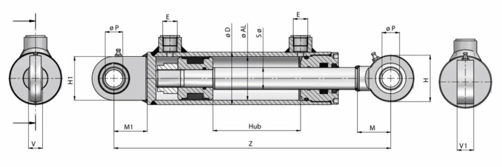 Hydraulikzylinder DW100/50-1000 CSTS 1