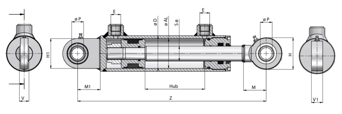 Doppeltwirkender Zylinder HMB/SG 114-070 Contarini