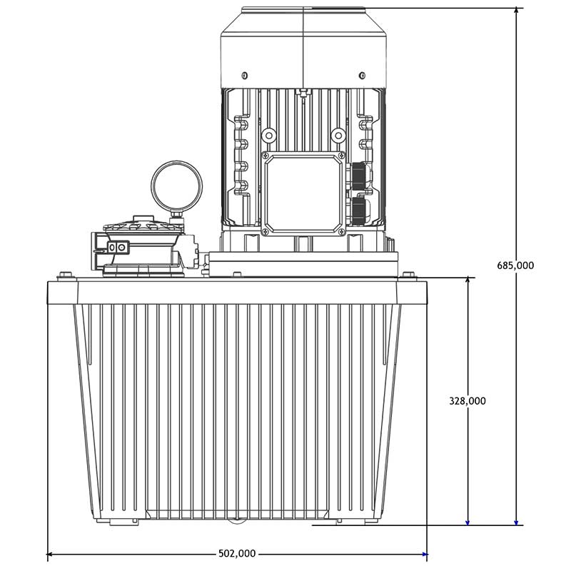 Hydraulikaggregat HA-DE-30-11 Seitensicht A
