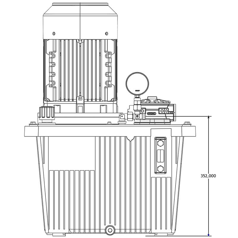 Hydraulikaggregat HA-DE-30-11 Seitensicht C
