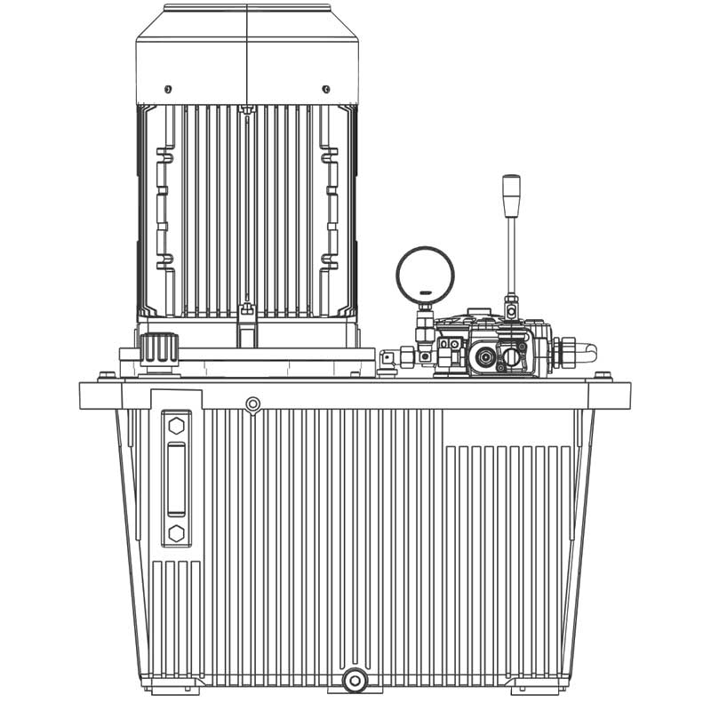 Hydraulikaggregat HA-DEHE-70-15 Seitensicht C