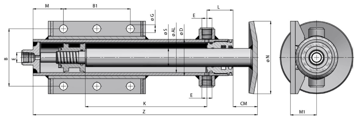 Stützfuß Zylinder HMS 114-090 Contarini