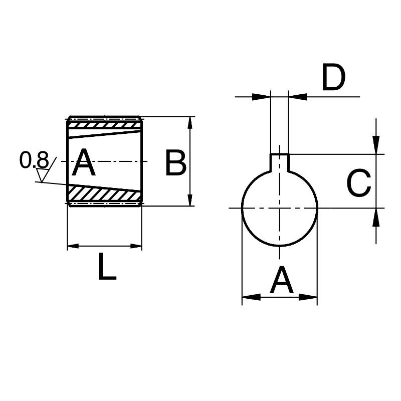 Kupplungsnabe konisch 1:8 (2,4mm) BG1 - 20x17-12Z 1