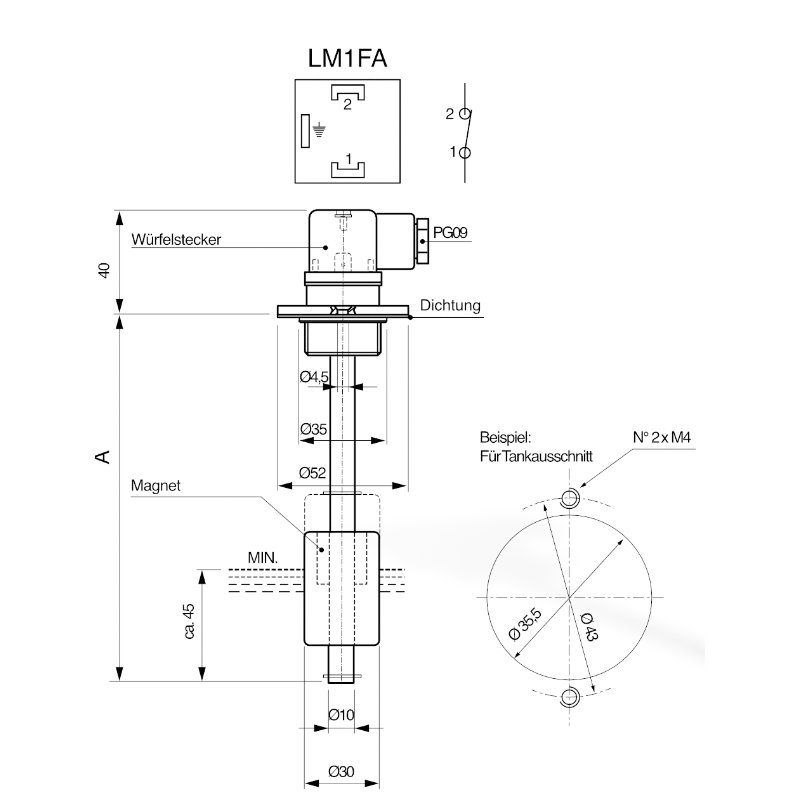 Schwimmerschalter LM1FA100 1